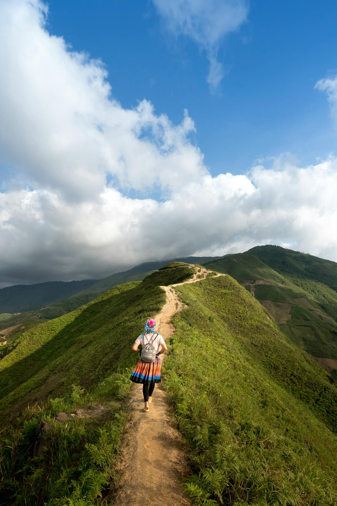 Traveler using the No'BS Adventure Bidet